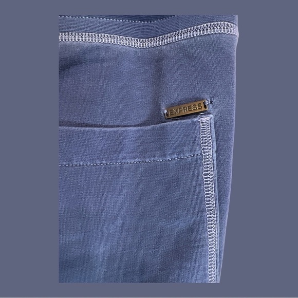 Express Men’s Faded Blue Jogger Pants with Drawstring Waist Tapered Cuff Legs M - Picture 5 of 7